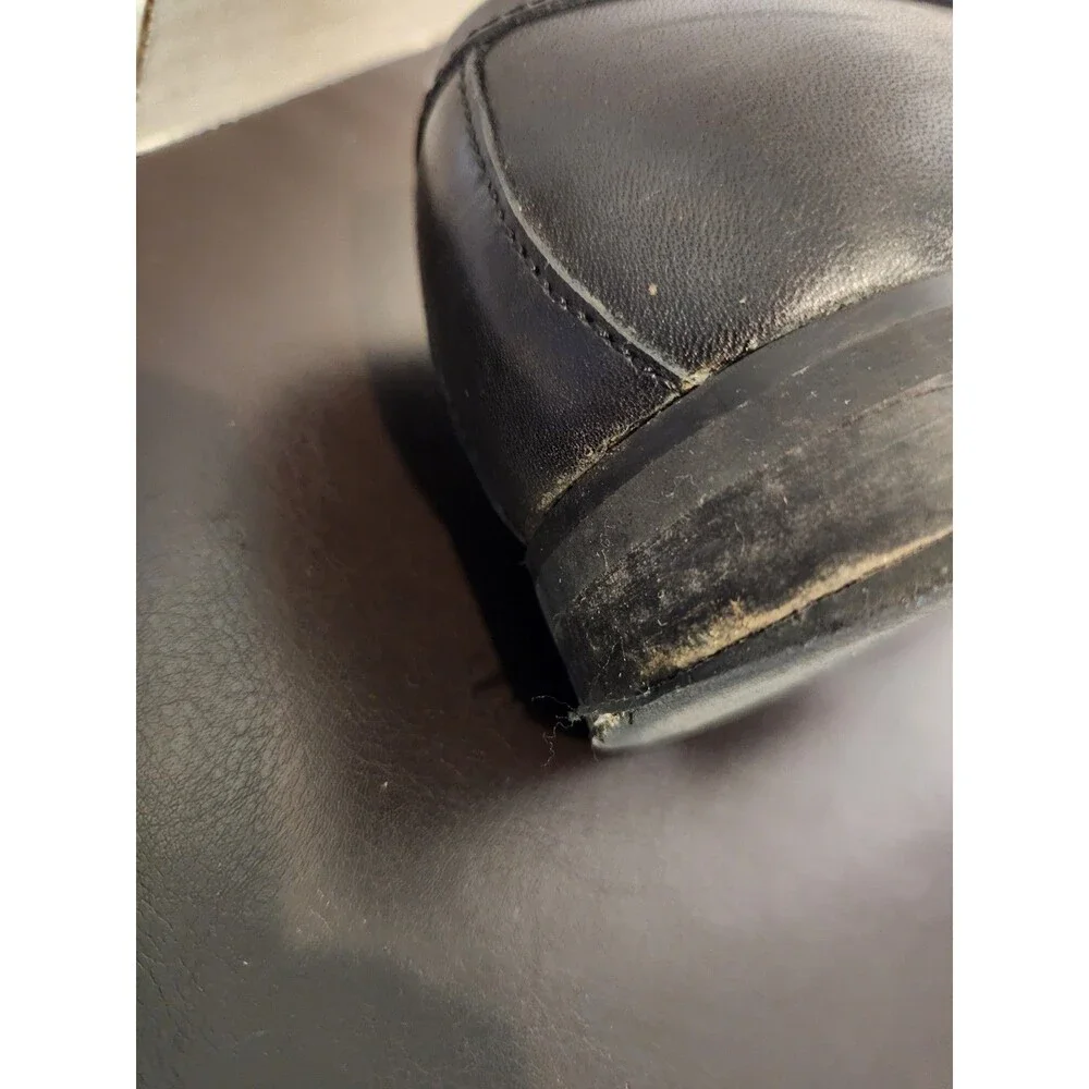 Sz9.5 - Nordstrom Mens Ortholite Black Leather Penny Loafer Dress Shoes